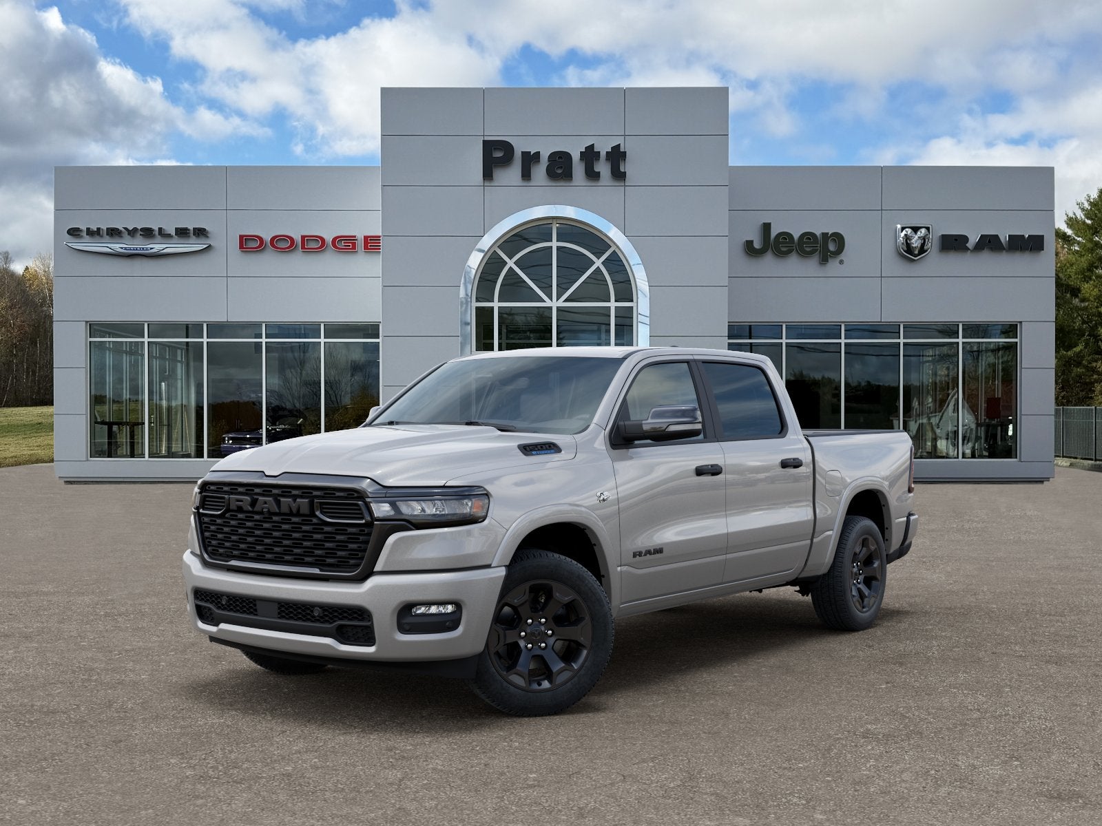 2026 RAM Ram 1500 RAM 1500 BIG HORN CREW CAB 4X4 5'7' BOX in Silver Zynith Exterior Paint — front three-quarter view