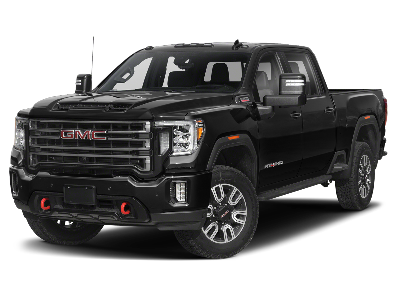 2023 GMC Sierra 2500 HD Crew Cab Standard Box 4-Wheel Drive AT4 in Onyx Black — front three-quarter view