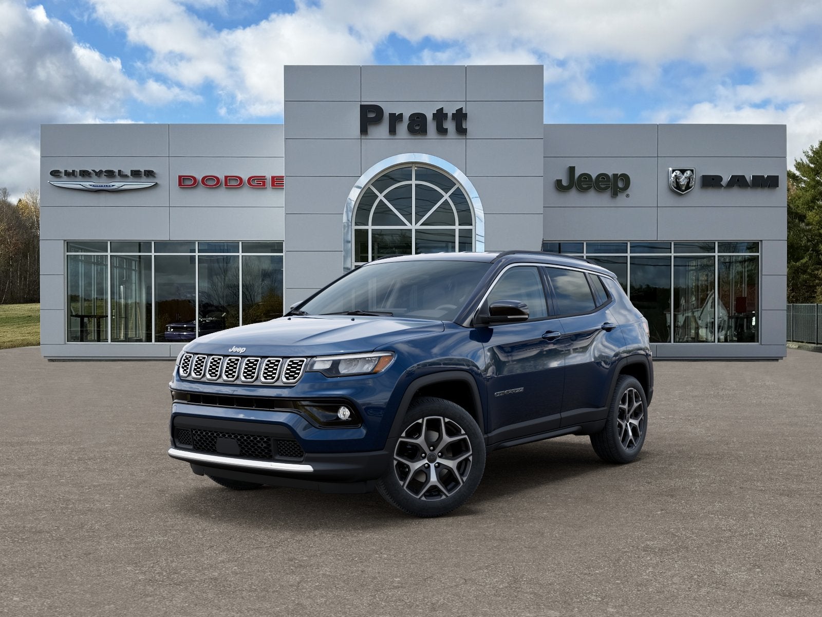 2026 Jeep Compass COMPASS LIMITED 4X4 in Fathom Blue Pearl-Coat Exterior Paint — front three-quarter view