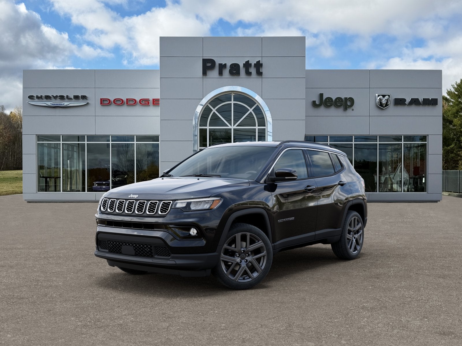 2026 Jeep Compass COMPASS LIMITED ALTITUDE 4X4 in Diamond Black Crystal Pearl-Coat Exterior Paint — front three-quarter view
