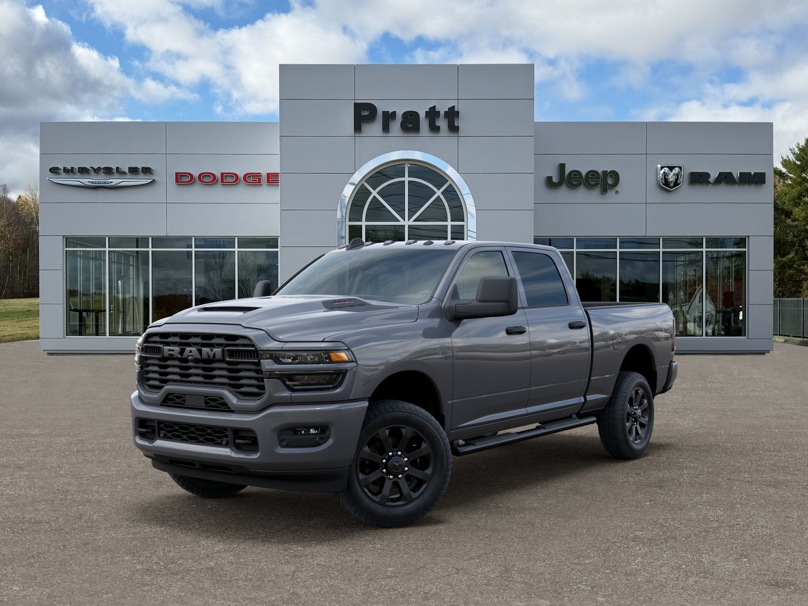 2026 RAM Ram 2500 RAM 2500 BLACK EXPRESS CREW CAB 4X4 6'4' BOX in Ceramic Gray Clear-Coat Exterior Paint — front three-quarter view